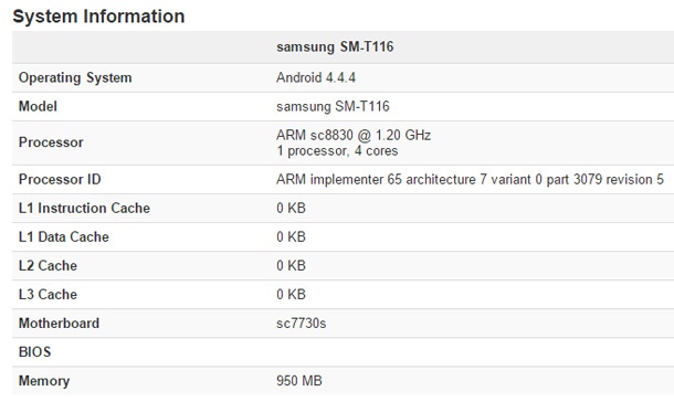 Samsung SM-T116 може да наследи Galaxy Tab 3 Lite