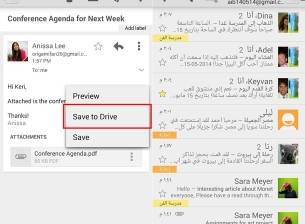 Gmail за Android вече може да запазва прикачени файлове направо в Google Drive