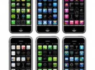 Шрифт, направен от икони за приложения за iPhone